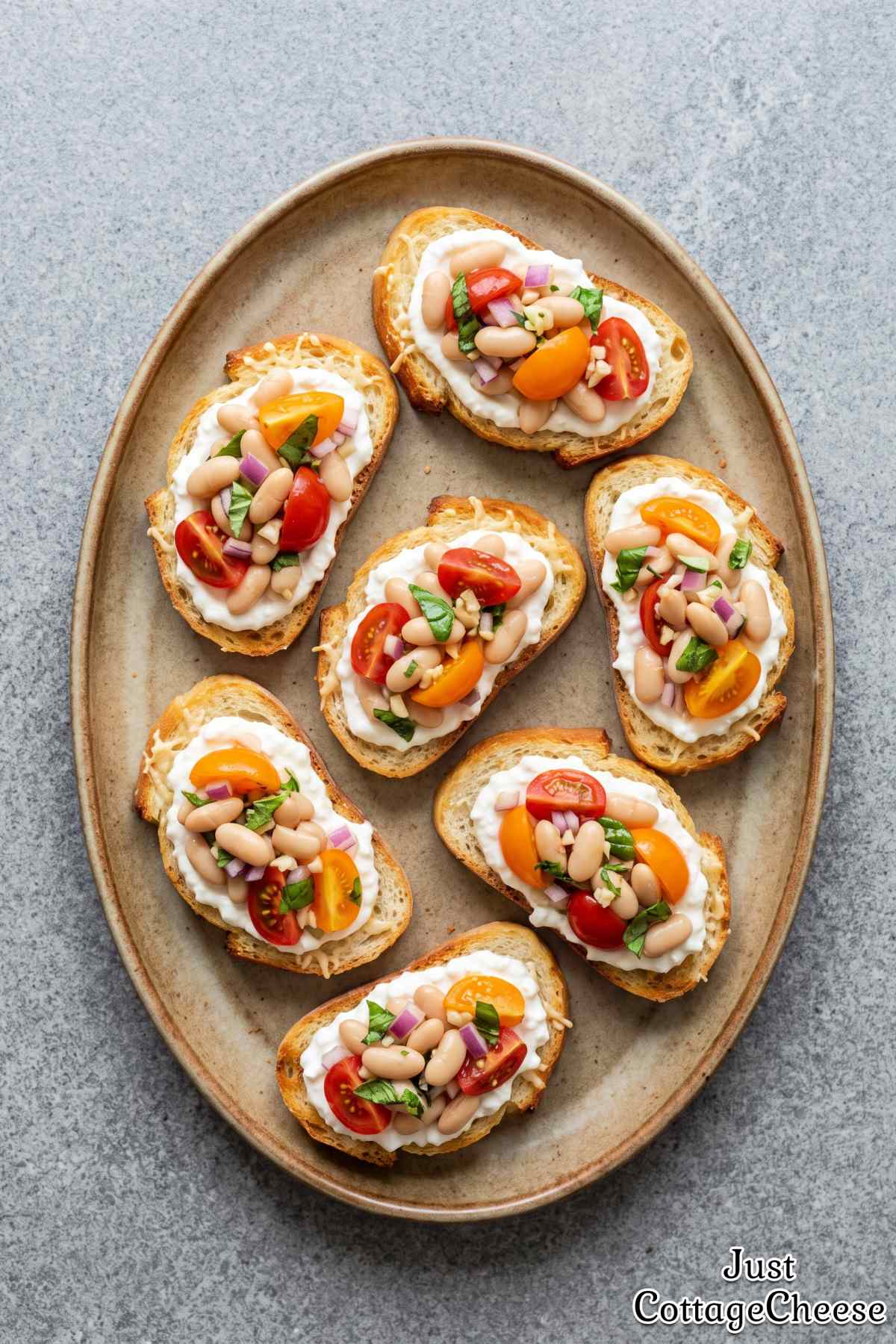 Crispy white bean and cottage cheese toast