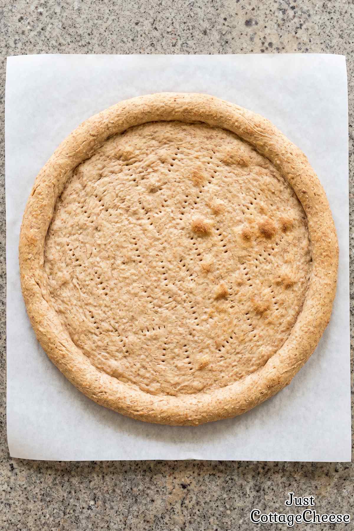 Crispy cottage cheese pizza base