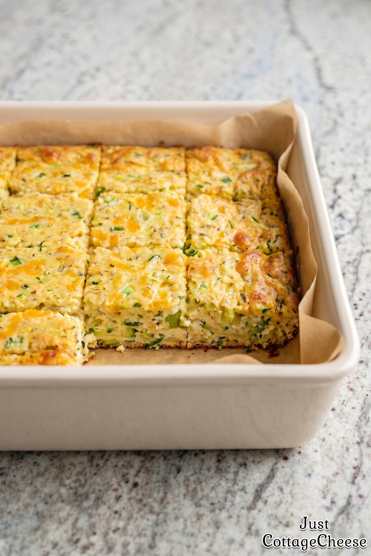 Baked zucchini protein snack squares