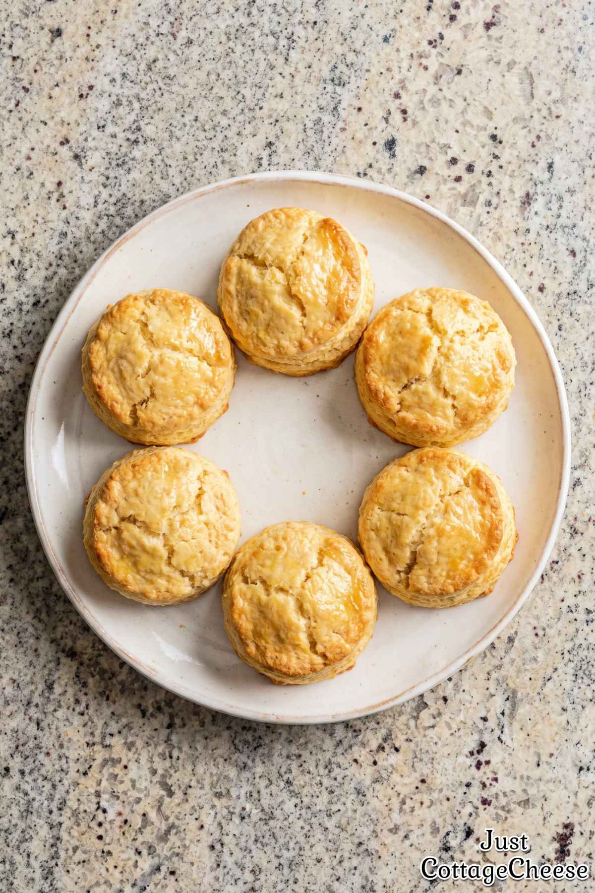 Golden fluffy cottage cheese biscuits