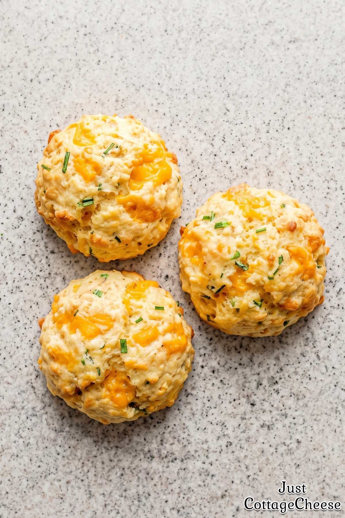 Golden keto cheddar chive biscuits