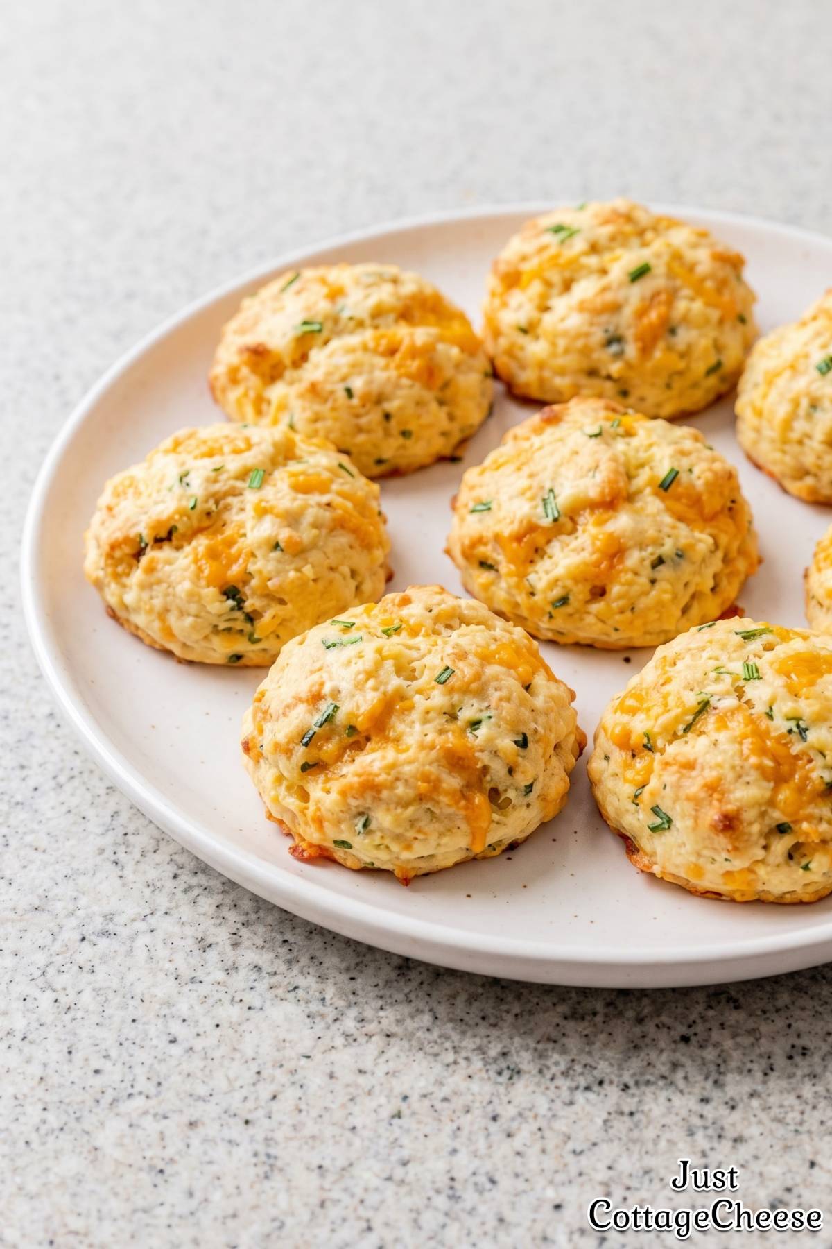 Baked cottage cheese chive biscuits