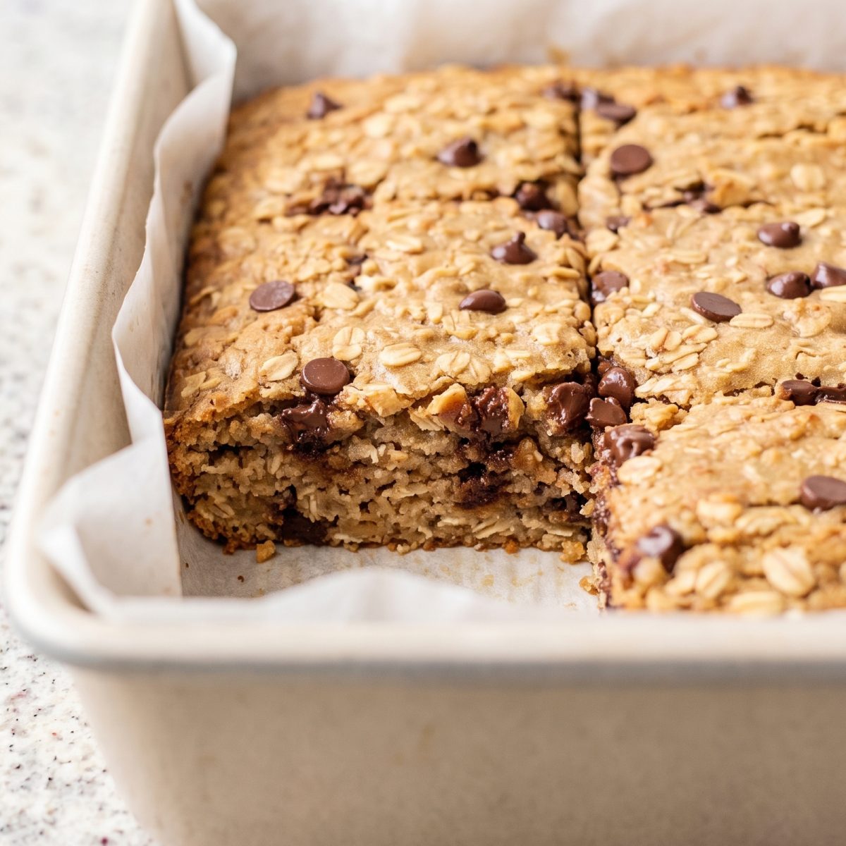 Cottage Cheese Banana Chocolate Chip Squares
