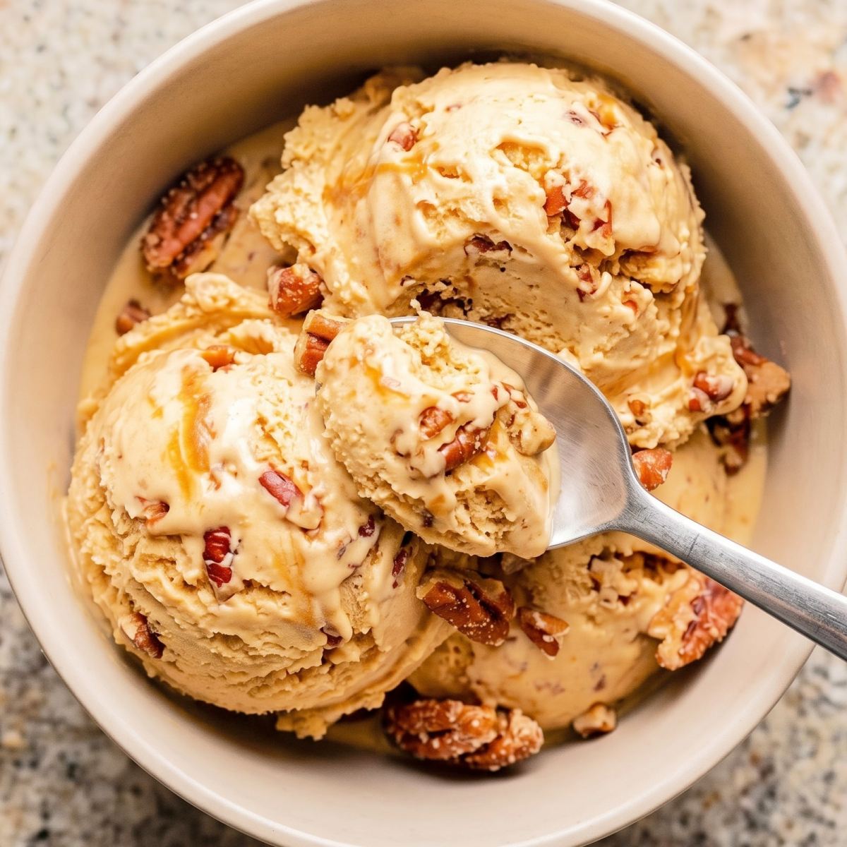 Cottage Cheese Brown Butter Pecan Ice Cream