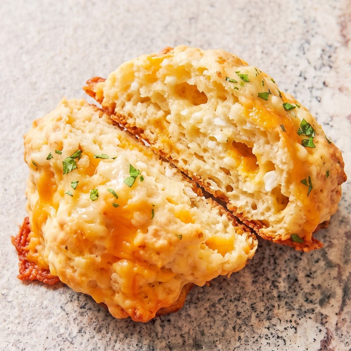 Cottage Cheese Garlic Cheddar Drop Biscuits