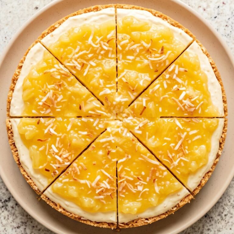 Cottage Cheese No-Bake Pina Colada Cheesecake