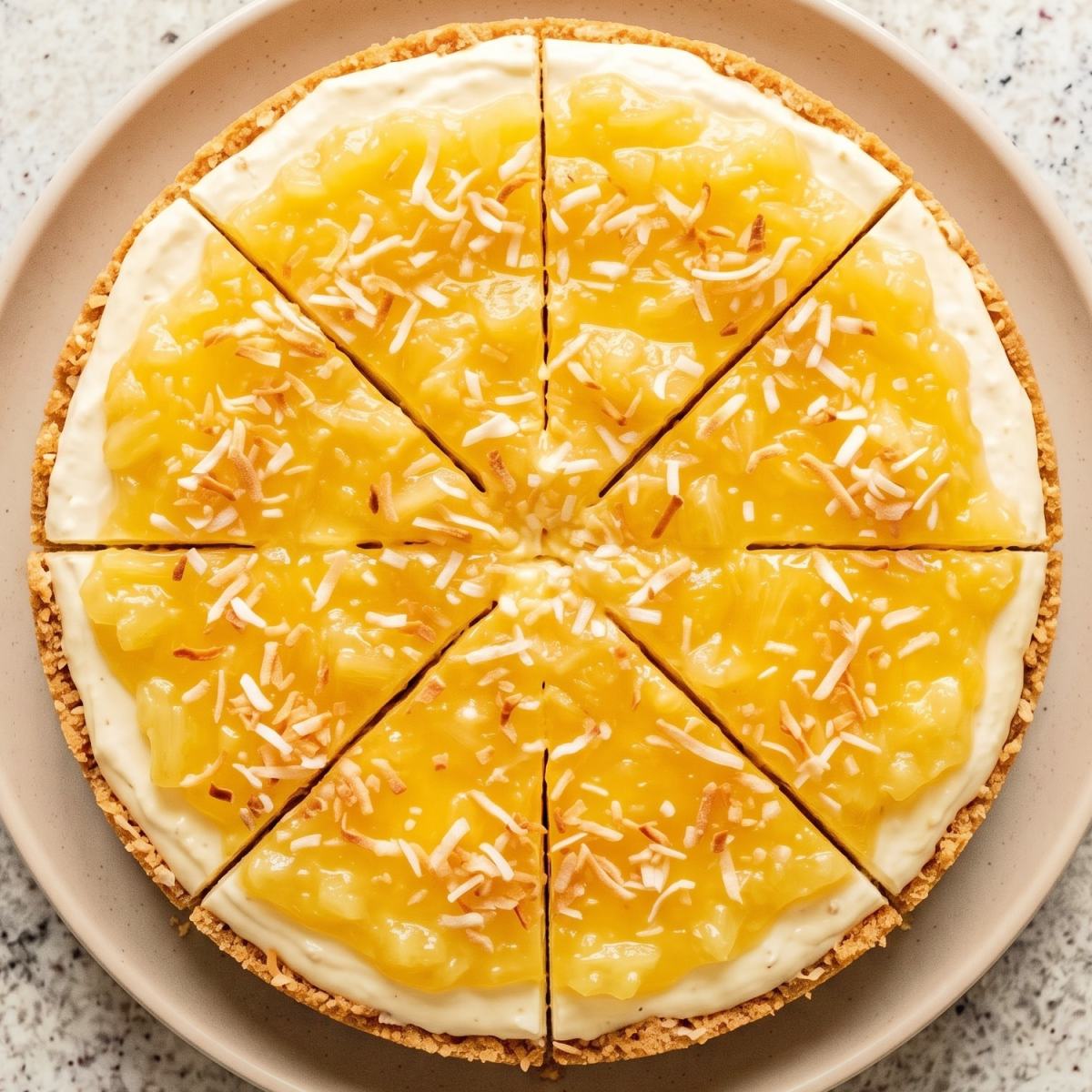 Cottage Cheese No-Bake Pina Colada Cheesecake