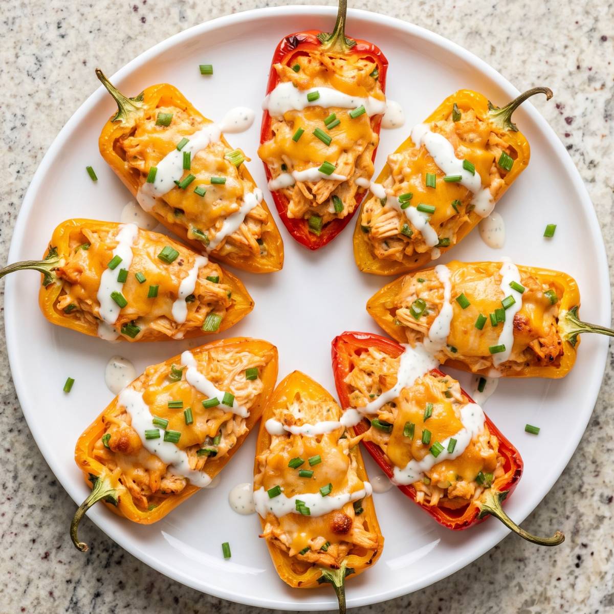 Cottage Cheese Protein Buffalo Chicken Peppers
