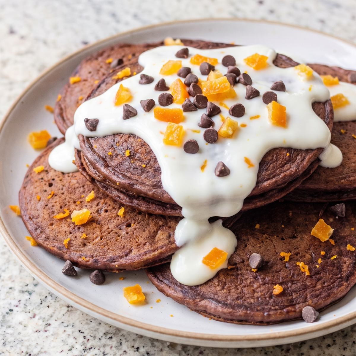 Cottage Cheese Protein Chocolate Orange Pancakes