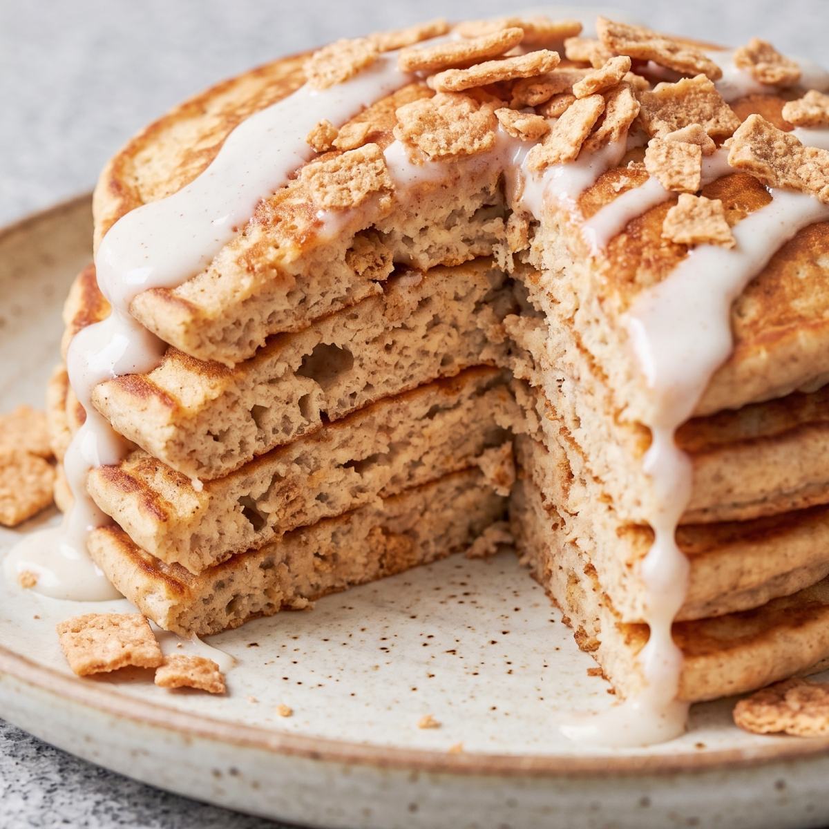 Cottage Cheese Protein Cinnamon Cereal Pancakes