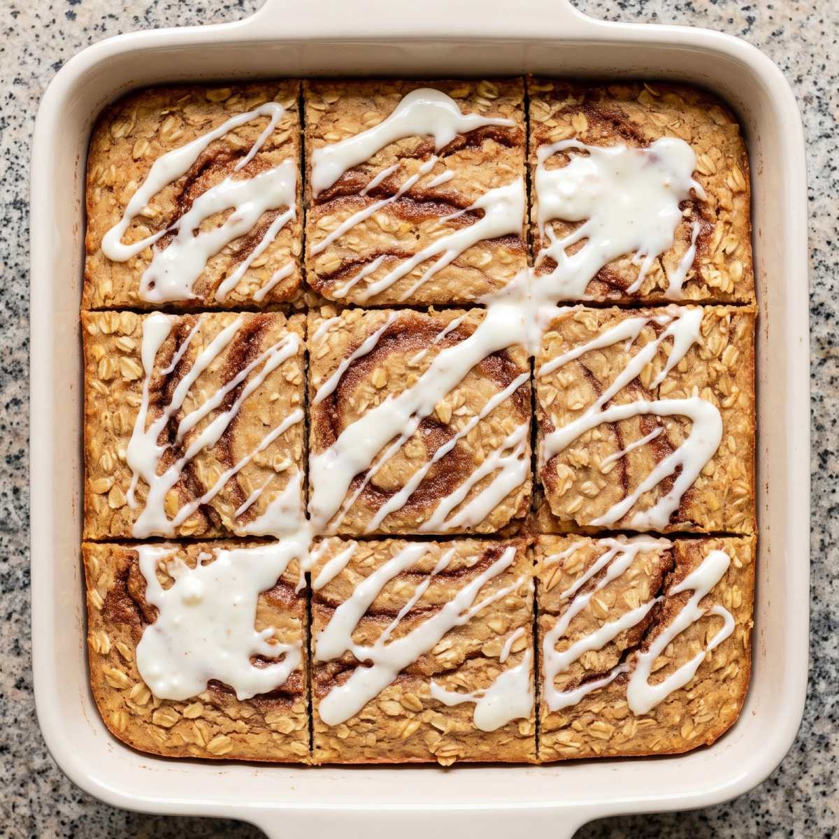 Cottage Cheese Protein Cinnamon Roll Baked Oats