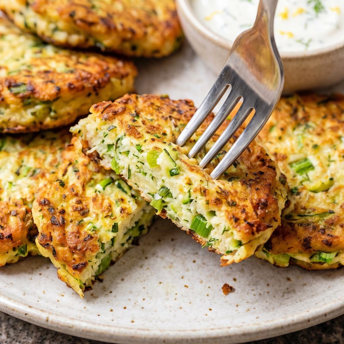 Cottage Cheese Protein Crispy Zucchini Fritters