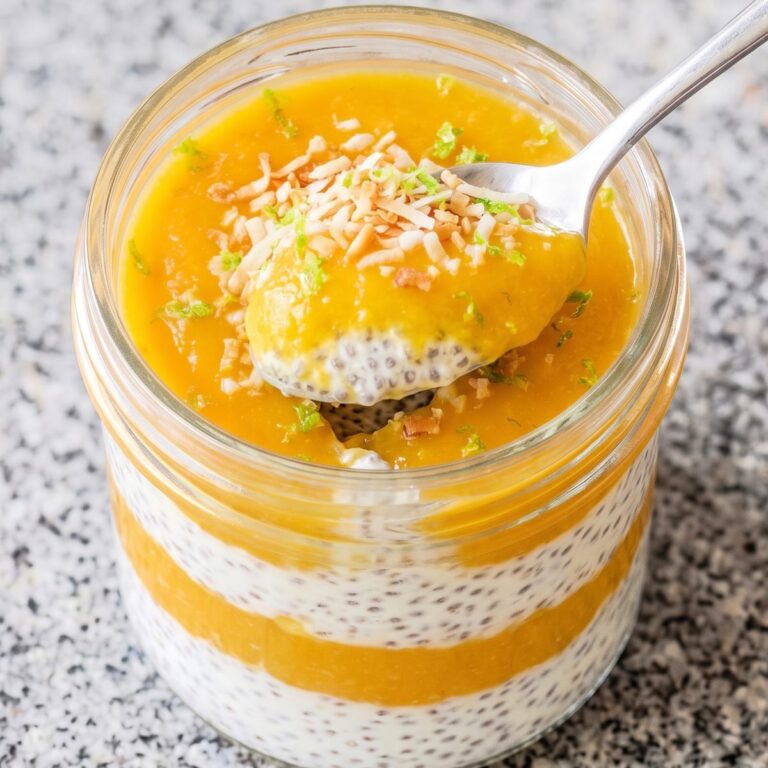 Cottage Cheese Protein Mango Chia Pudding