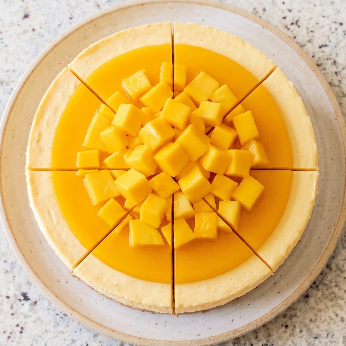 Cottage Cheese Protein No-Bake Mango Cheesecake