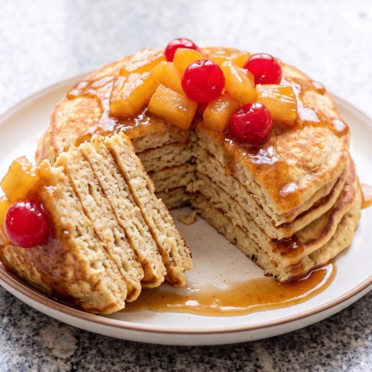 Cottage Cheese Protein Pineapple Upside Down Pancakes