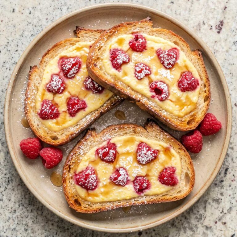 Cottage Cheese Protein Raspberry Custard Toast