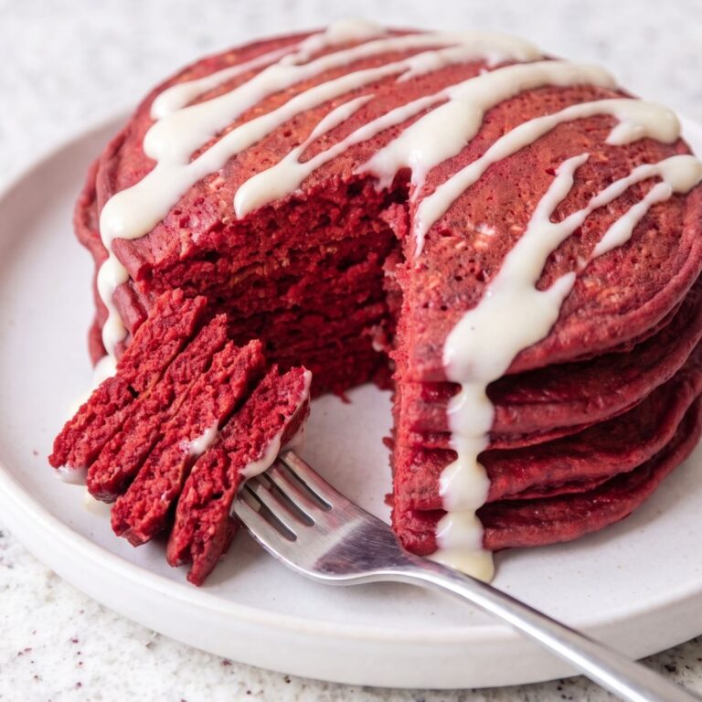 Cottage Cheese Protein Red Velvet Pancakes