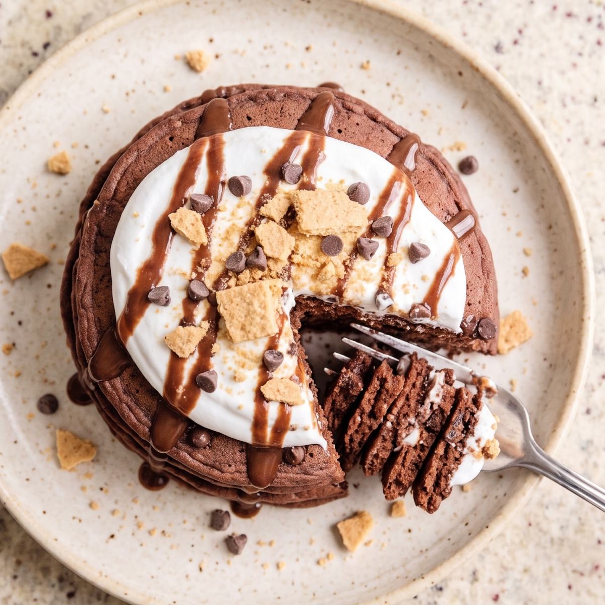 Cottage Cheese Protein S'mores Pancakes