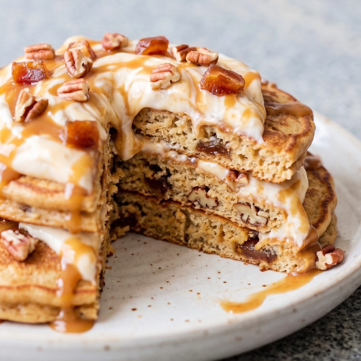 Cottage Cheese Protein Sticky Toffee Pancakes