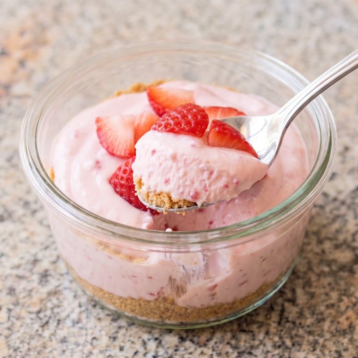 Cottage Cheese Protein Strawberry Cheesecake Cups