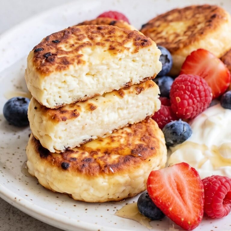 Cottage Cheese Protein Syrniki with Berries