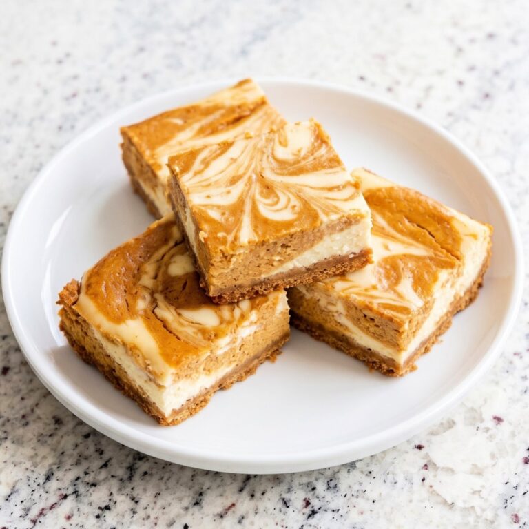 Cottage Cheese Pumpkin Swirl Cheesecake Bars
