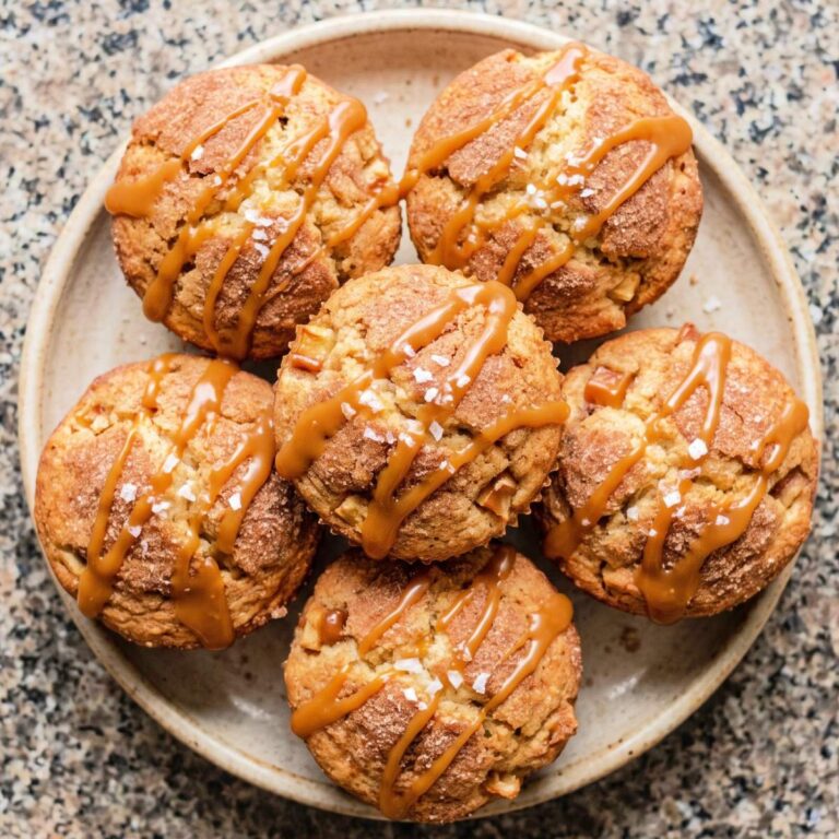 Cottage Cheese Salted Caramel Apple Muffins