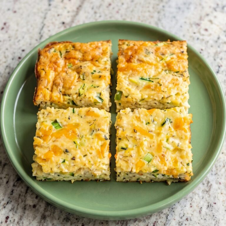 Cottage Cheese Zucchini Cheddar Protein Snack Squares
